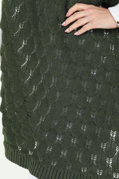 Ocean Openwork Khaki Knitwear Shoulder Shawl