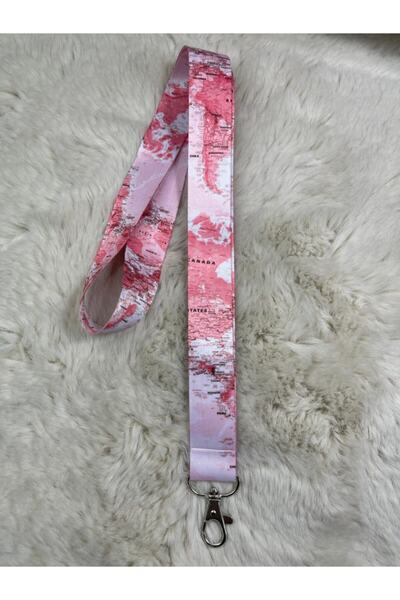 Hediyebum Curea de gât Pink World Map