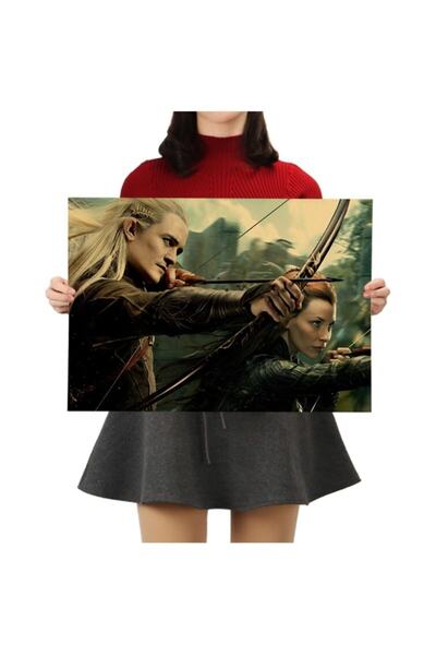 Caph Design Legolas - Arwen Yüzüklerin Efendisi Vintage Kraft Poster- 33x48cm