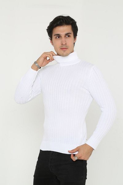 KMKkombin Men's Turtleneck Oversize Sports Oversize Turtleneck Sweater