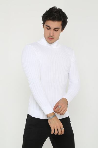 KMKkombin Men's Turtleneck Oversize Sports Oversize Turtleneck Sweater