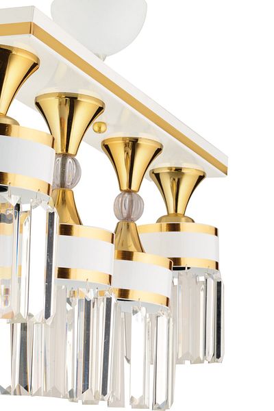 KUZEY AYDINLATMA Deep 4-Piece Crystal Stone Caka White Gold Gilt Luxury Modern Chandelier