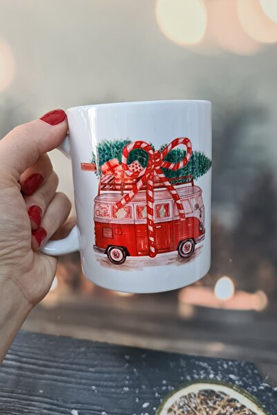 PEKSHOP Ağaç Taşıyan Araba Yılbaşı Kupa Bardak