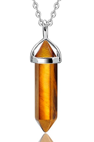 Tesbih Atölyesi Certified Nail Model High Quality Natural Tiger Eye Stone Necklace