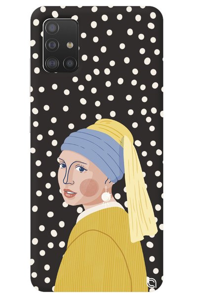 WANNA PROTECT Samsung A71 Black Color Pearl Earring Girl Velvet Patterned Sil...