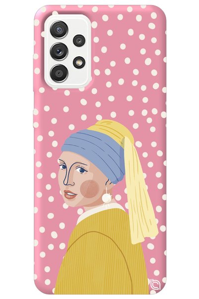 WANNA PROTECT Samsung Galaxy A52 Pink Color Pearl Earring Girl Velvet Pattern...