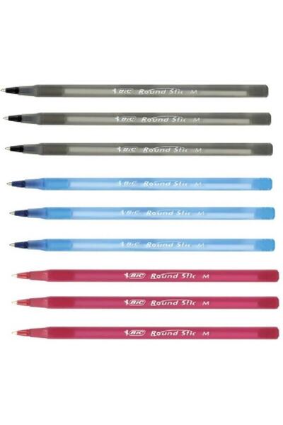 Bic مجموعة أقلام حبر جاف مستديرة Stic 9