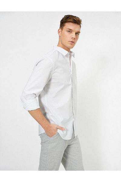 Koton Classic Collar Slim Fit Poplin Shirt