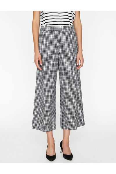 Koton Dámské šedé čtvercové kalhoty 9KAK42111RW