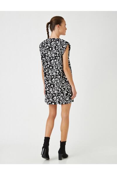 Koton Rochie scurtă fără mâneci cu flori căptușite