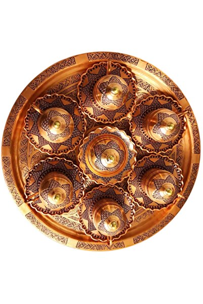 Binbir Trend Gaziantep Üzüm Işlemeli (el Yapımı) 6 Kişilik Türk Kahvesi Takımı