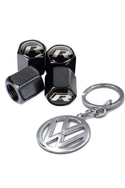 GARDENAUTO غطاء صمام بشعار Volkswagen Polo 6r 2009-2016 R مكون من 4 قطع وسلسل...