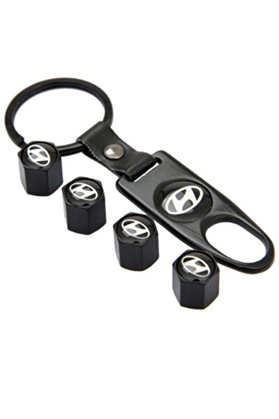 GARDENAUTO غطاء صمام من الفولاذ المقاوم للصدأ ومجموعة سلسلة مفاتيح لسيارة Hyu...