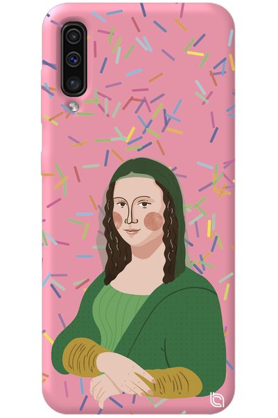 WANNA PROTECT Samsung Galaxy A70 Pink Color Mona Lisa Velvet Patterned Silico...