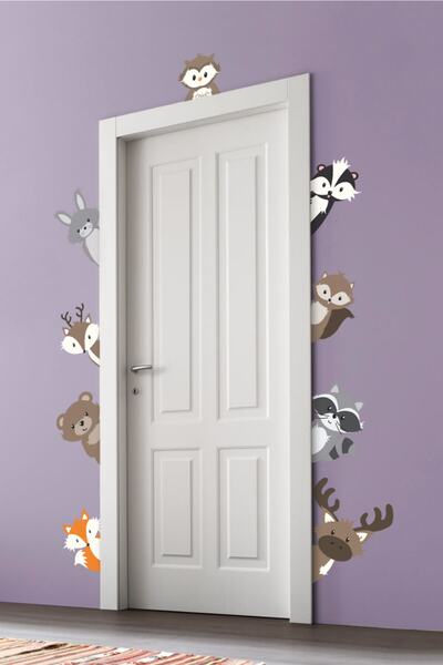 Carettart Safari Hayvanları Kapı Arkadaşları Sticker