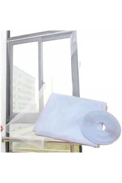 ACY STORE Hazır Pencere Sinekliği 100 X 150 Cm Tül 2 Adet 4 Metre Cırt Bant