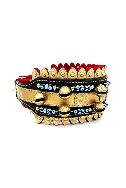 Tasma Market Sarı 10 Zilli Yumuşak Dokulu Köpek Tasması Köpek Boyunluk