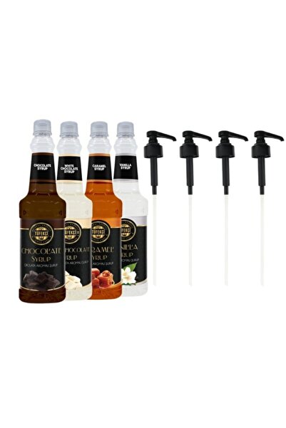 By Tüfekçi 4 Lü Avantaj Paketi 4x750ml Kahve Şurupları + Şurup Pompaları