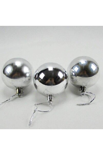 BAK BEĞEN AL Christmas Pine Tree Silver Ball - 4 Cm, 6 Pieces