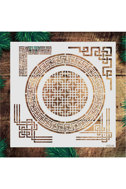 STENCİLTASARIM Stencil Tasarım Kö049 Deseni Boyama Şablonu - Dekoratif Duvar Ve Eşya Boyama Şablonları
