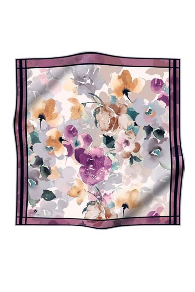 Vissona Γυναικείο μεταξωτό μαντήλι Twill Purple Mink