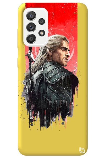 WANNA PROTECT Samsung Galax A72 Yellow Color the Witcher Velvet Patterned Sil...