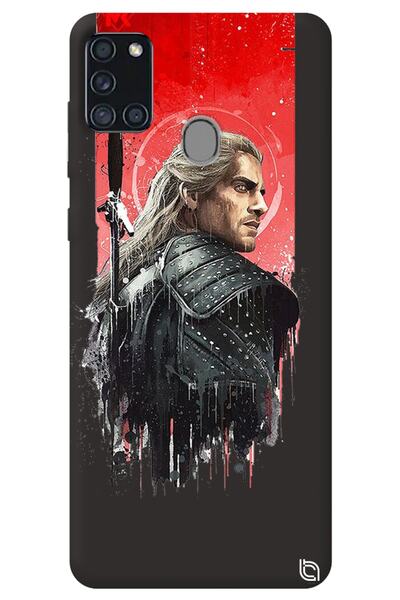 WANNA PROTECT Samsung A21S Black Color the Witcher Velvet Patterned Silicone ...