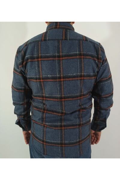 DCN Erkek Klasik Kesim Kalın Yün Oduncu Gömlek-staro788