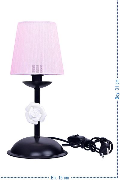 VK HOME AYDINLATMA Black Valentina Lampshade - with Pink Hat