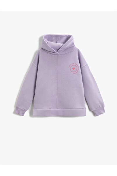 Koton Langärmliges Kapuzen-Sweatshirt mit Basic-Slogan-Print