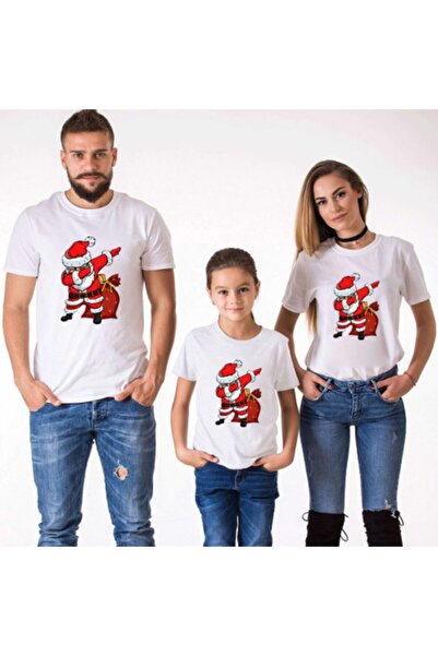 HediyeMania Noel Babalı Yılbaşı Aile Kombini 3lü Aile Tişört Seti Tshirt
