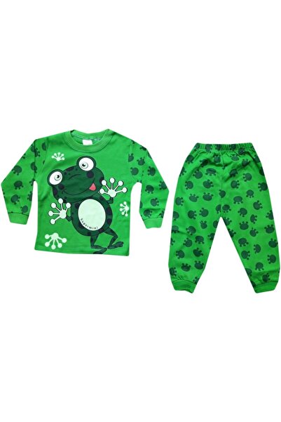Süpermini Costum de pijama pentru baieti cu imprimeu broasca 100% bumbac