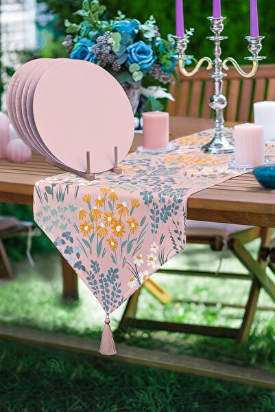 Realhomes مسحوق أرضية ديزي تصميم خاص مثلث شرابة عداء 1 قطعة و 6 قطع مسحوق ملون