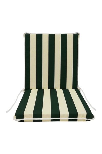 Vip Home Concept Market Ürünleri Chair Cushion with Back, Elastic, Zipper, Sponge - 1 Piece (green-white) washable