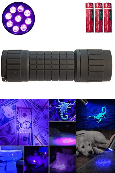 DYE HOUSE UV FENER Siyah Uv Led Fener Slikon Kaplamalı
