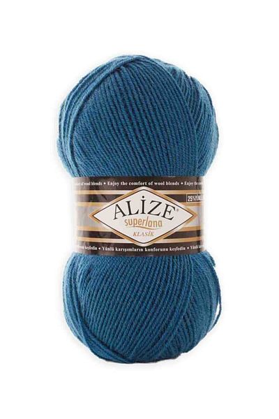 Alize Superlana 403 Harbor Blue - Κλασικό πλέξιμο στο χέρι, κορδόνι μαλλί Κωδικός χρώματος