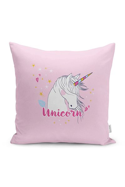 Realhomes Husă de pernă pentru podea roz cu tematică unicorn