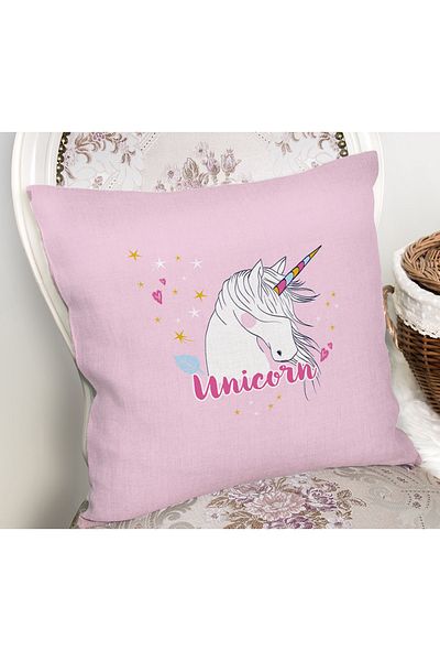 Realhomes Husă de pernă pentru podea roz cu tematică unicorn
