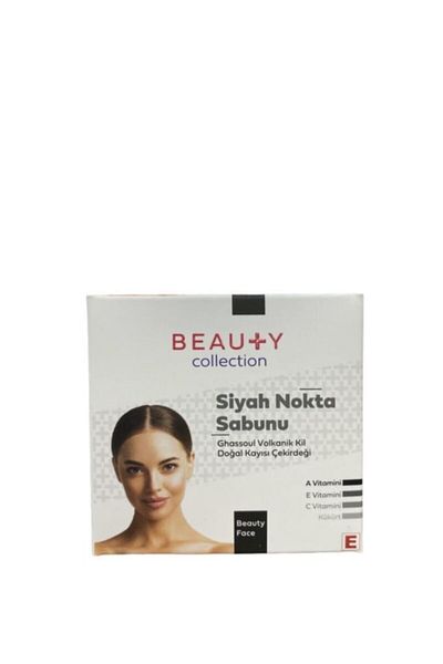 Beauty Collection صابون الرؤوس السوداء بالطين البركاني وبذور المشمش الطبيعي 90 جرام