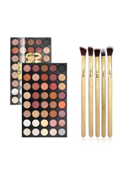 MAQYA KOZMETİK Makeuptime - Mt 40'lı Renkli Göz Farı Palet+5li Izla Far Fırça...