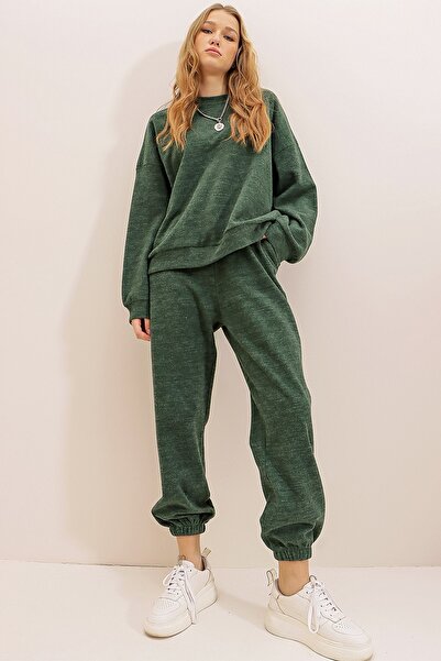 Trend Alaçatı Stili Sweatsuit - Khaki - Regular