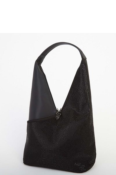 By Hakan Geantă de umăr pentru femei Nas Bag-1030 Satin Stone, negru-negru