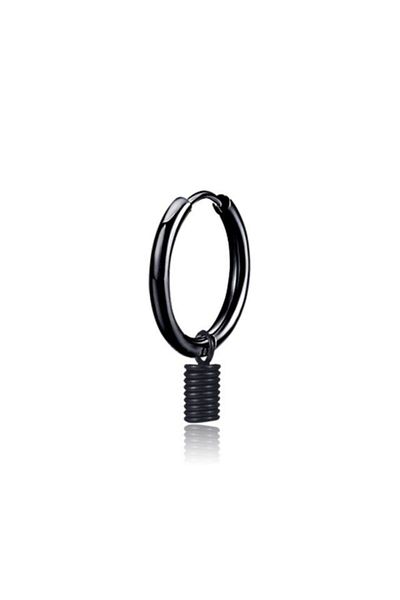 The Collection Bow Model Men's Black Steel Earrings