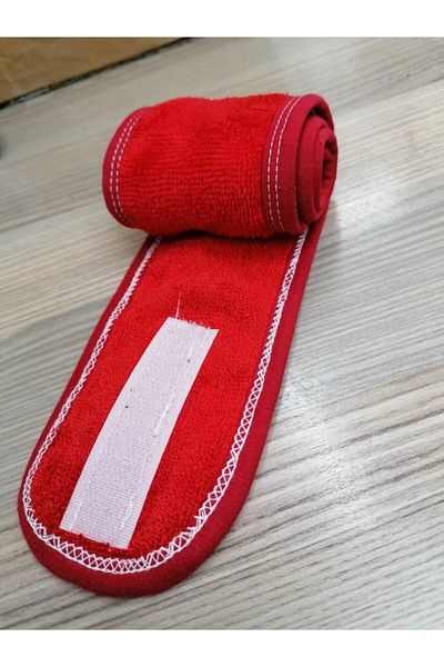 MEŞELİ TEKSTİL 2 Pieces Red Burgundy Makeup Hair Band
