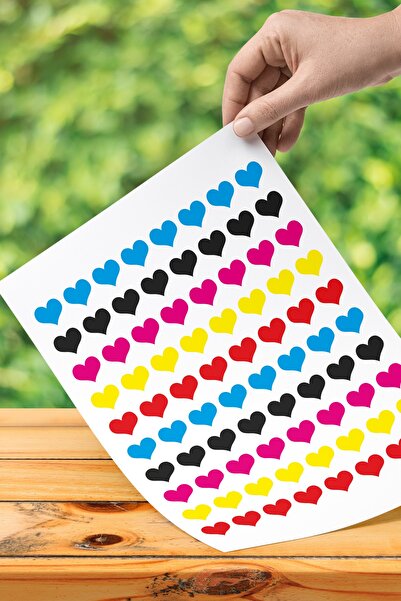 printiks 220 bucăți 2 cm adeziv în formă de inimă negru albastru galben roz r...