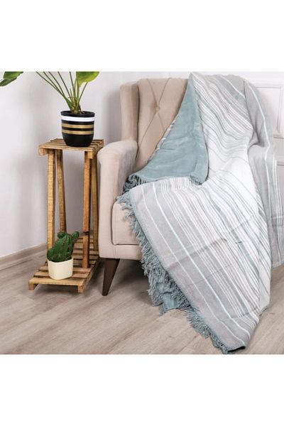 Özdilek Striped Single Blanket Mint