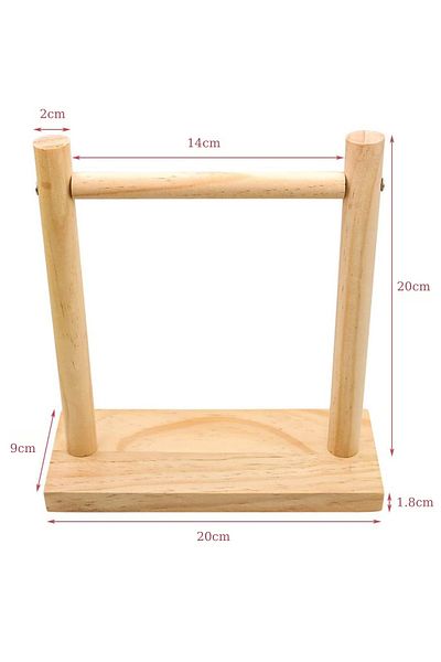 Alyones H Stand For Parrot & Budgie Training, Wooden Play Stand Portable Training Playground