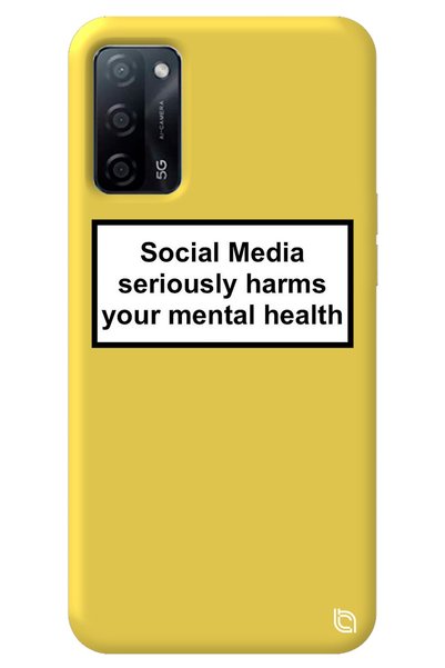 WANNA PROTECT Oppo A52 Yellow Colored Social Media Velvet Patterned Silicone ...