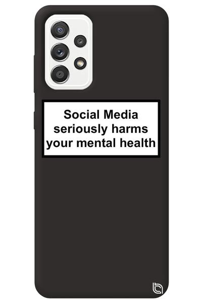 WANNA PROTECT Samsung Galax A72 Black Color Social Media Velvet Patterned Sil...