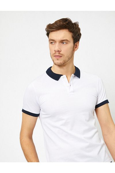 Koton Tricou alb pentru bărbați 7YAP11768NK